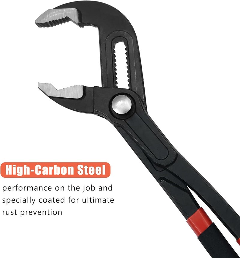 MFBJXC 3PCS Groove Joint Pliers Set 7Inch 10Inch 12Inch, Fast Adjustable Channel Locks Plier Set Quick Release Water Pump Pliers Set V-Jaw Tongue for Gripping, Repair, Nuts, Bolts, Pipe - Image 2